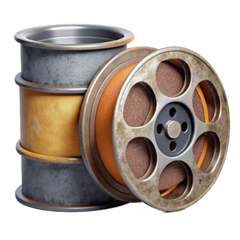 extraordinary contemporary Old Film Reel and Canister Cutout professional png