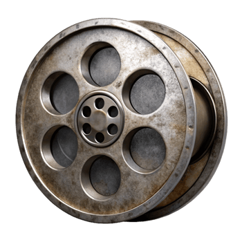magnificent rustic Old Film Reel Metal Canister Detail Cutout detailed png