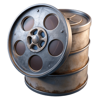 impressive vintage Old Film Reel Metal Canister Detail Cutout genuine png