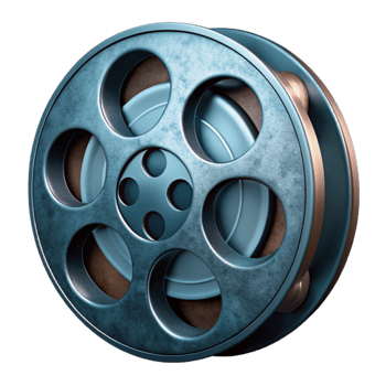 serene vintage Old Film Reel Cutout with Dramatic Lighting png