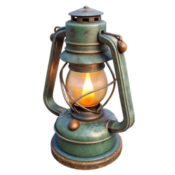 beautiful creative Old Kerosene Lamp Lit Flame Cutout original png