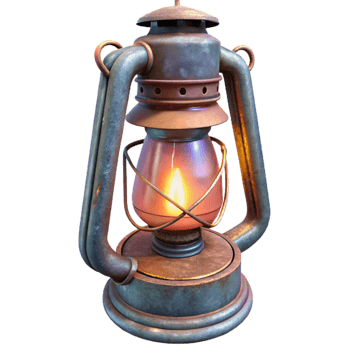 elegant modern Old Kerosene Lamp Lit Flame Cutout high resolution png