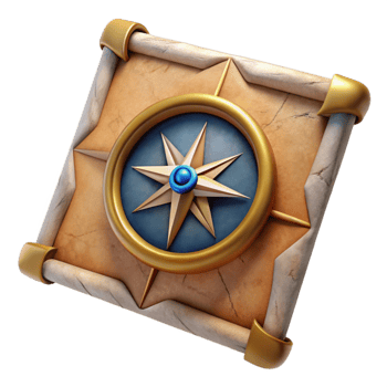 serene vintage Old Map with Compass Rose Overlay Cutout original png