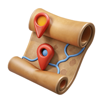 stunning abstract Old Map with Route Marked Cutout premium png