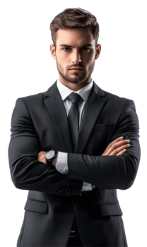 Confident Business Leader Posing with Arms Crossed for Corporate Branding and Marketing png