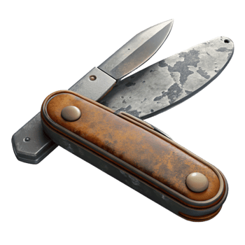 magnificent minimalist Old Pocket Knife Open Blade Cutout original png
