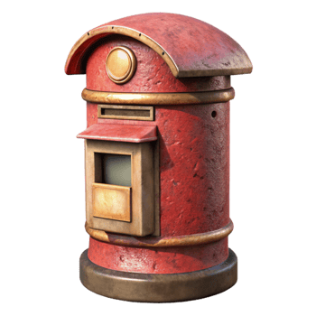 vibrant vintage Old Post Box with Mail Slot Isolated authentic png