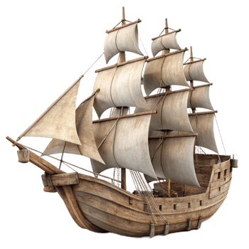 magnificent vintage Old Sailing Ship Full Sail Cutout genuine png