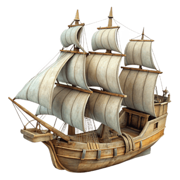 vibrant creative Old Sailing Ship Full Sail Cutout original png