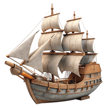 wonderful traditional Old Sailing Ship Full Sail Cutout authentic png