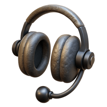 vibrant artistic Old Telephone Operator Headset Black Color detailed png