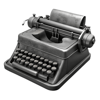 beautiful abstract Old Typewriter Black and White Transparent Background original png