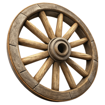 serene traditional Old Wagon Wheel Wooden Spokes Isolated original png