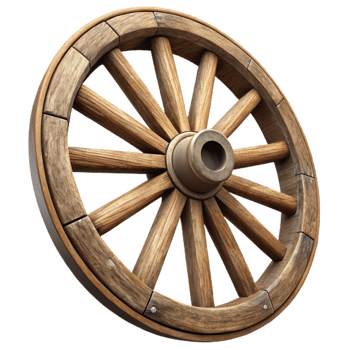 extraordinary vintage Old Wagon Wheel Wooden Spokes Isolated genuine png