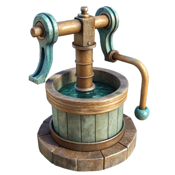 dramatic minimalist Old Water Pump Rustic Design Cutout professional png
