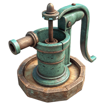 beautiful contemporary Old Water Pump Rustic Design Cutout detailed png