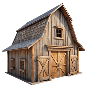 vibrant contemporary Old Wooden Barn Weathered Texture Transparent Background png