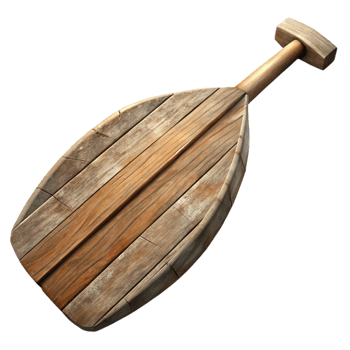 impressive minimalist Old Wooden Boat Oar Detail Isolated original png