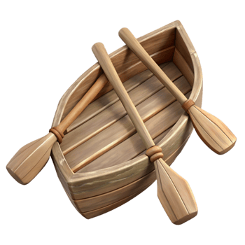 elegant traditional Old Wooden Boat Oars and Rowlocks Element png