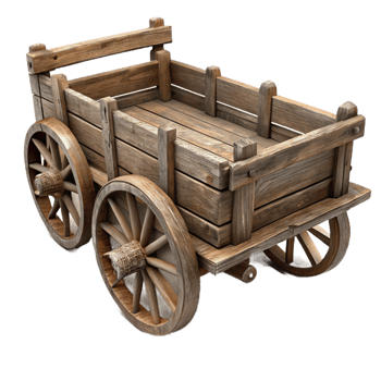 wonderful minimalist Old Wooden Cart Rustic Design Cutout premium png
