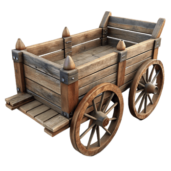 wonderful minimalist Old Wooden Cart Rustic Design Cutout authentic png