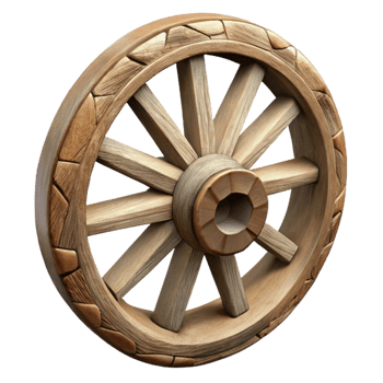 magnificent artistic Old Wooden Cart Wheel Isolated professional png