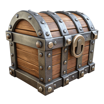 beautiful vintage Old Wooden Chest with Metal Clasps Transparent Background high quality png