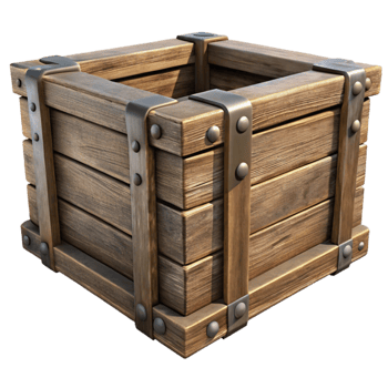 magnificent minimalist Old Wooden Crate Side View high resolution png
