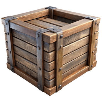 beautiful modern Old Wooden Crate Side View original png