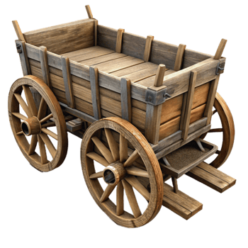 serene rustic Old Wooden Wagon Rustic Style Cutout original png