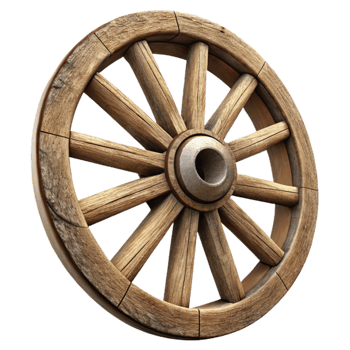 beautiful contemporary Old Wooden Wagon Wheel Isolated Cutout high quality png
