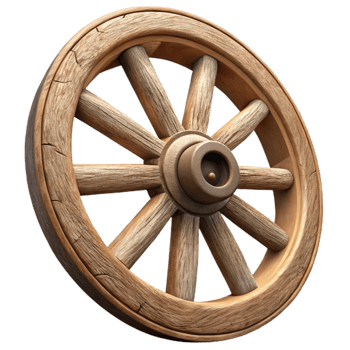 elegant abstract Old Wooden Wagon Wheel Isolated Cutout exclusive png