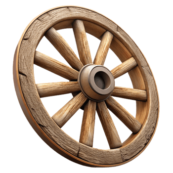 elegant traditional Old Wooden Wagon Wheel Isolated Cutout high resolution png