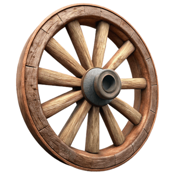 extraordinary traditional Old Wooden Wagon Wheel Isolated Cutout detailed png