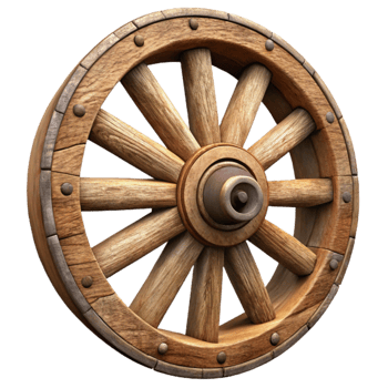 extraordinary vintage Old Wooden Wagon Wheel Isolated Cutout premium png