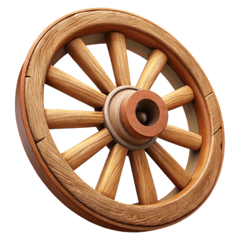 elegant contemporary Old Wooden Wagon Wheel Isolated Cutout genuine png