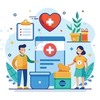 UI Illustration of Healthcare Donations for Charitable Causes vector