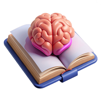 magnificent contemporary Open Book with Brain Symbol Isolated Element exclusive png