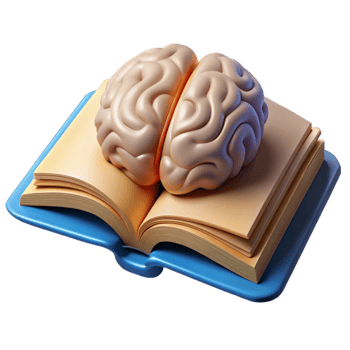 wonderful minimalist Open Book with Brain Symbol Isolated Element premium png