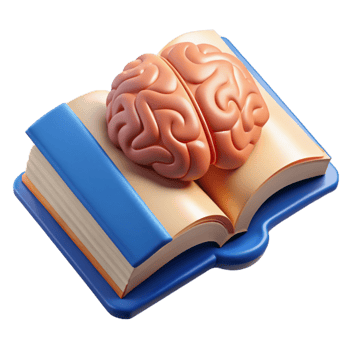 magnificent creative Open Book with Brain Symbol Isolated Element png