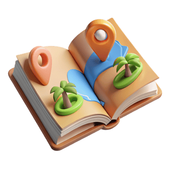 extraordinary rustic Open Book with Travel Destinations Transparent Cutout authentic png
