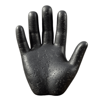 beautiful artistic Open Hand Gesture Outline Black Cutout professional png