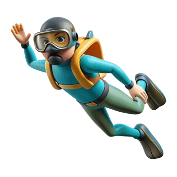 wonderful rustic Open Water Diver Ascending Element authentic png