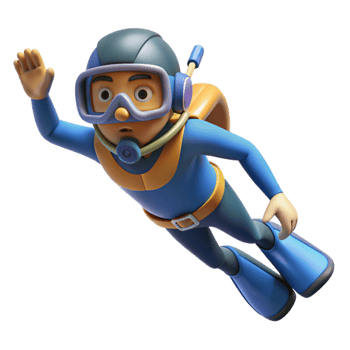 magnificent traditional Open Water Diver Ascending Element professional png