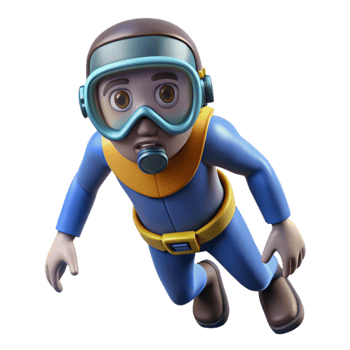 stunning classic Open Water Diver Looking Downward Element original png