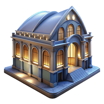 vibrant minimalist Opera House Exterior Night View Transparent authentic png