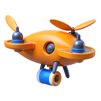 beautiful rustic Orange Drone Against Blue Sky Cutout authentic png