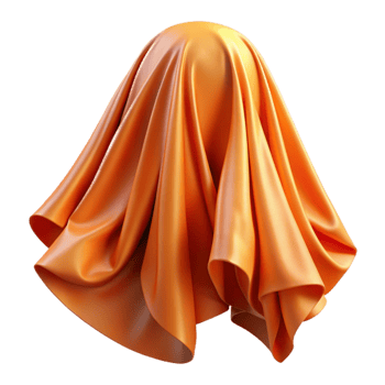 dramatic contemporary Orange Fabric Drape Soft Lighting Cutout exclusive png