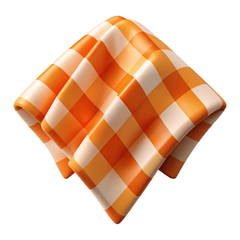 vibrant classic Orange Gingham Fabric Swatch Transparent Element high quality png