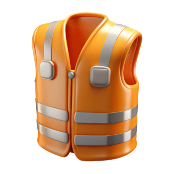serene contemporary Orange Reflective Vest for Cycling Cutout high quality png